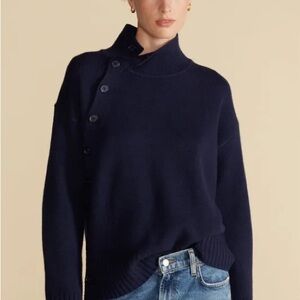 Amour Vert Wool/Cashmere Leonie Turtleneck Sweater - Navy, S